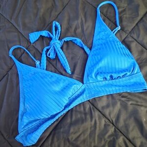 No Boundaries Blue Bikini Top